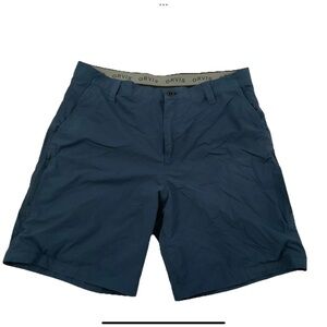Orvis Blue Tech Cargo Shorts Size 38 Lightweight Hiking Camping Comfort Waist